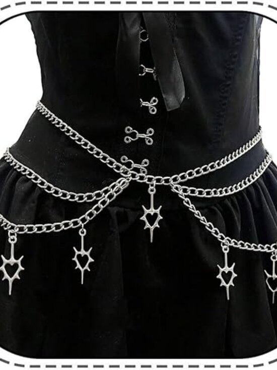 BRAND NEW Punk Gothic Crossover Body Belly Chains Tassel Belt main image 5